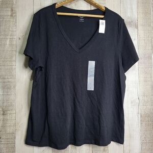 ❤️ Old Navy Black V-Neck Short Sleeve Tee. Everyday Wear. Size Large. Cotton